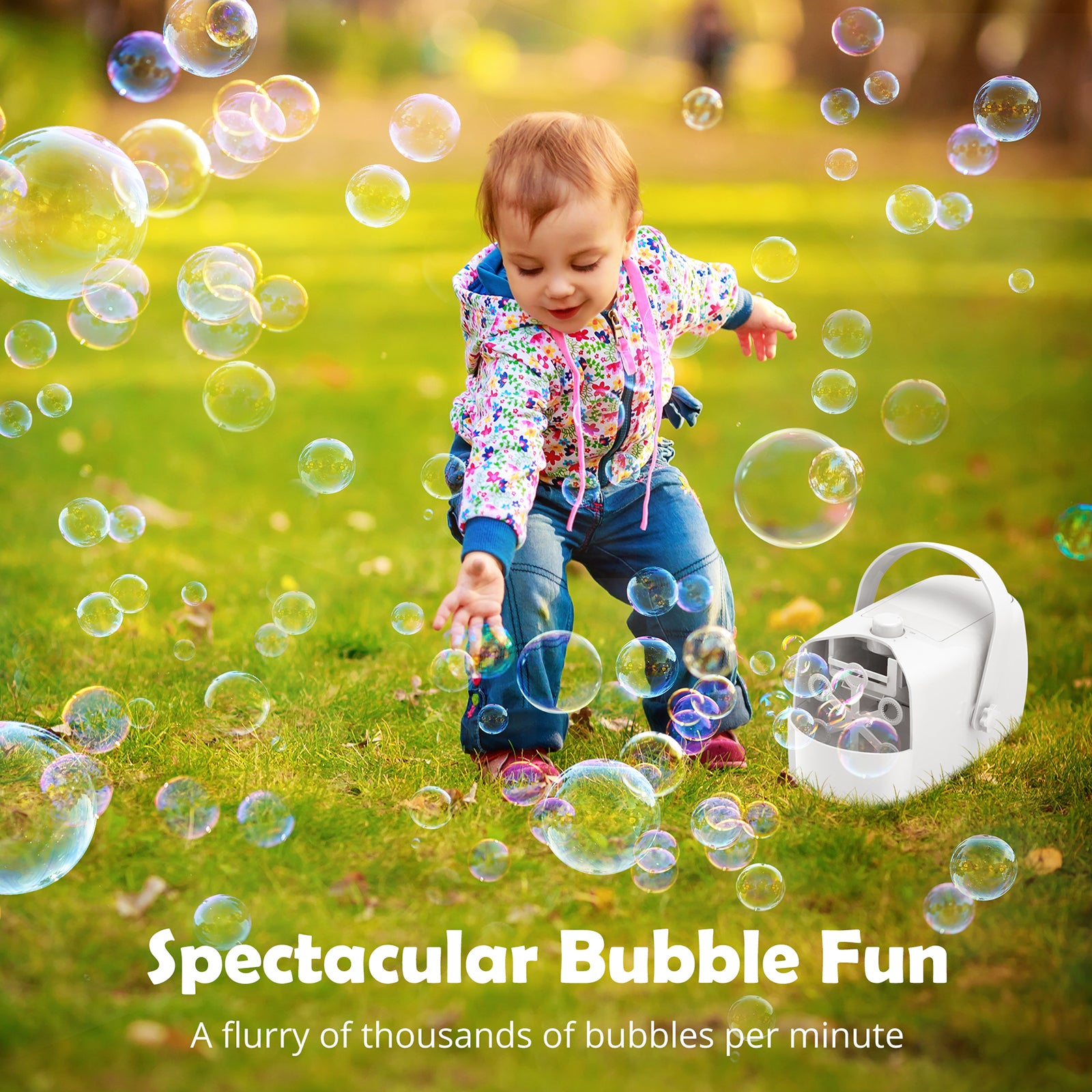 Taotronics Bubble Machine – Bubble Blower Makes Big Bubbles 500-1000 B